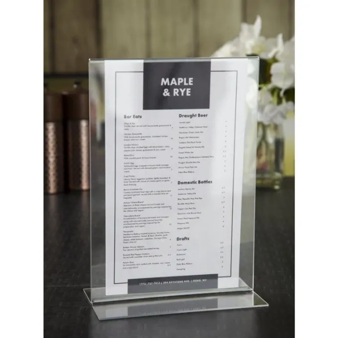 Porte-menu vertical en acrylique - Olympia - Format A5