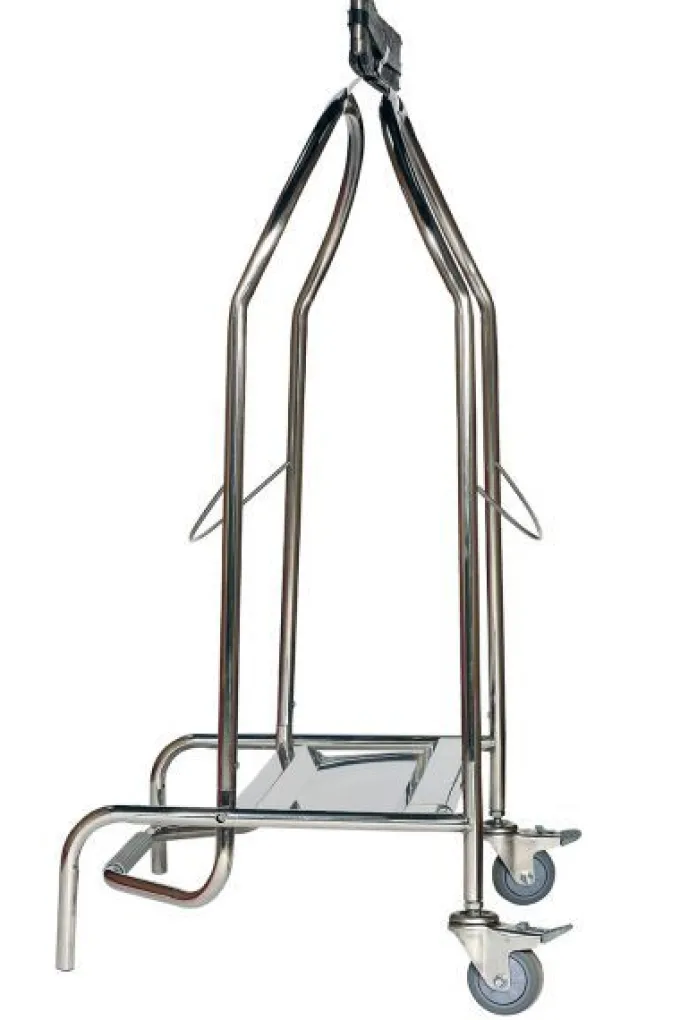 Porte-Sac à Pince Inox 110L 2 roues Caoutchouc - Probbax