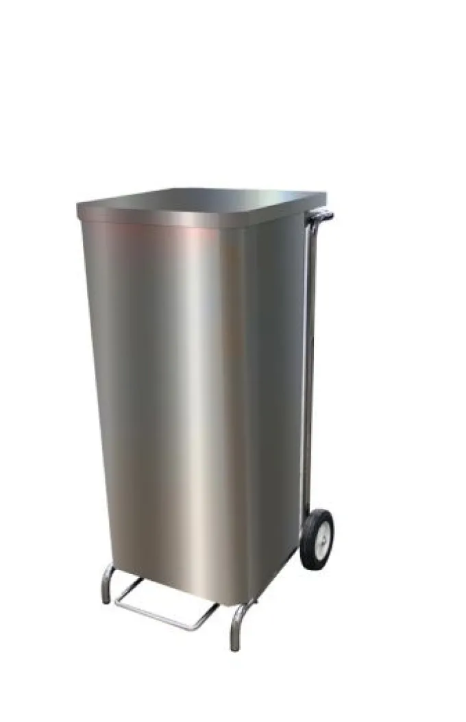 Porte-Sacs Mobile Inox Caréné 70 L à Ouverture Frontale - L2G