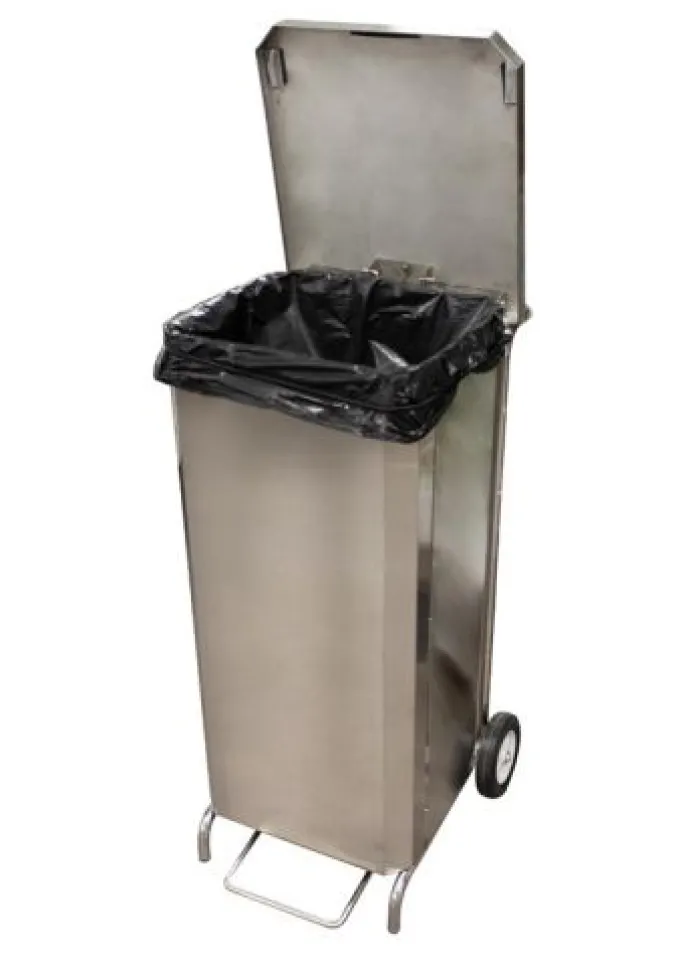 Porte-Sacs Mobile Inox Caréné 70 L à Ouverture Frontale - L2G