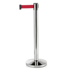 Poteau de barrage en Acier Inoxydable rouge L 2000 mm H 910 mm Ø 320 mm - Lot de 2 - Was Germany