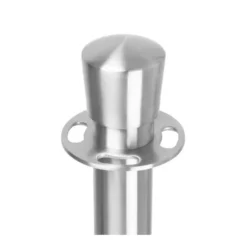 Poteaux d'Accueil Base Plate Inox Brossé - Lot de 2 - Bolero