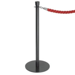 Poteaux d'Accueil Base Plate Noir - Lot de 2 - Bolero