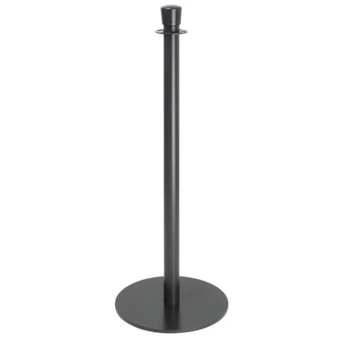 Poteaux d'Accueil Base Plate Noir - Lot de 2 - Bolero