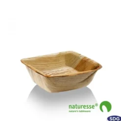 Pot à Sauce Carré en Feuille de Palmier 7x7 cm - SDG - Lot de 600