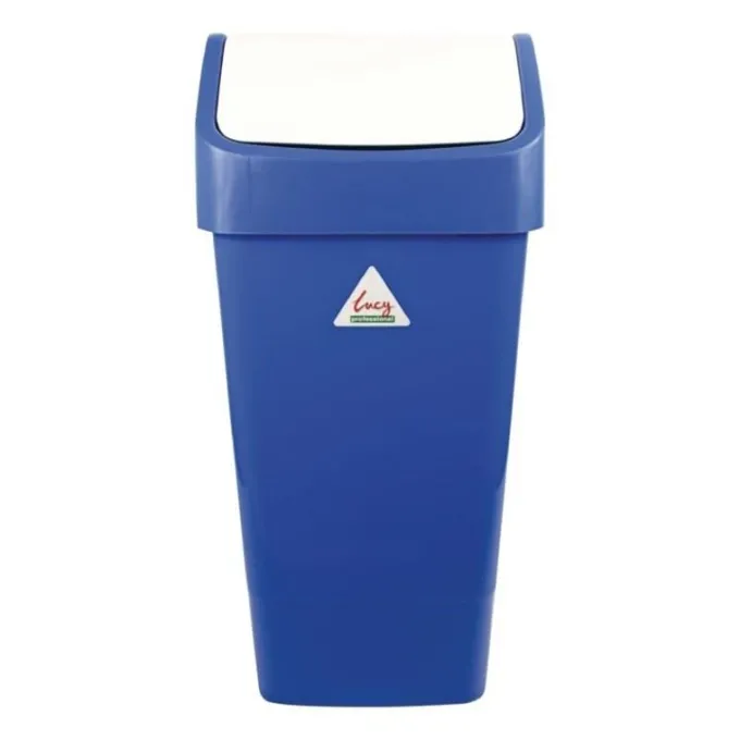 Poubelle bleue à couvercle battant SIR 50 L