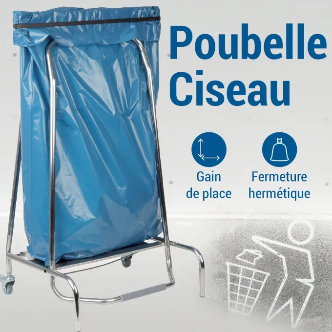 Poubelle Ciseau Inox, Largeur de Pince 600 mm