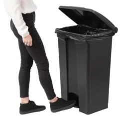 Poubelle de Cuisine Noire à Pédale 87 Litres - Jantex