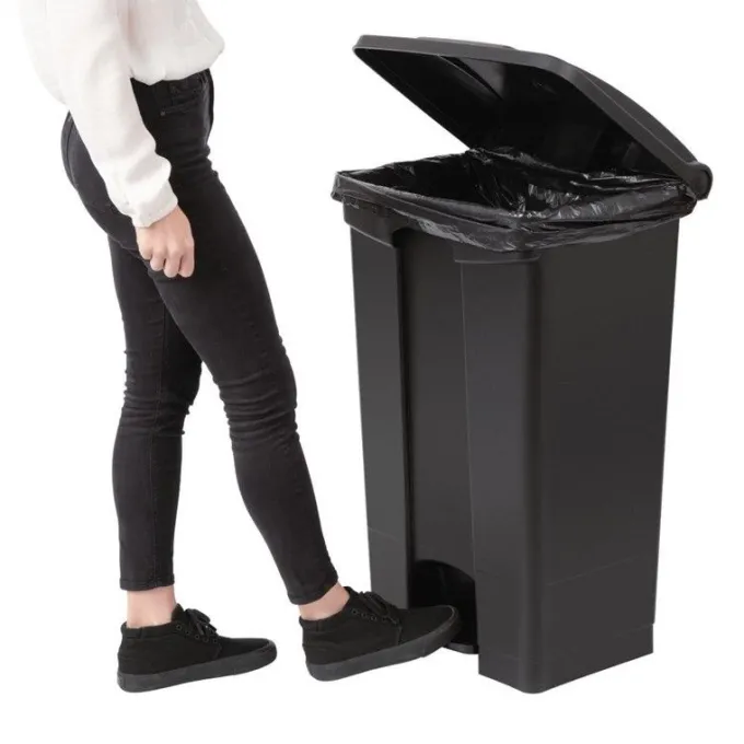 Poubelle de Cuisine Noire à Pédale 87 Litres - Jantex