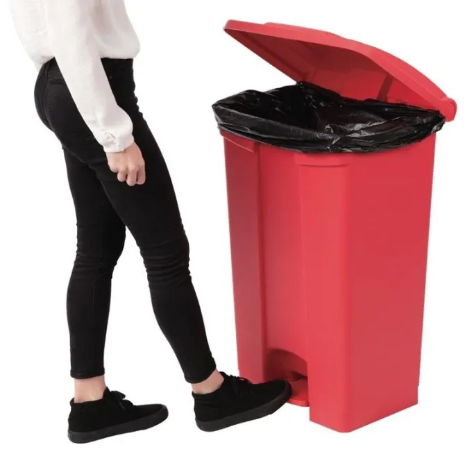 Poubelle de cuisine à pédale 87 litres rouge - Jantex