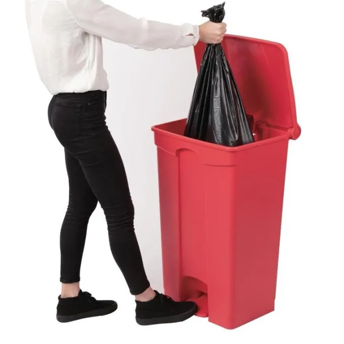 Poubelle de cuisine à pédale 87 litres rouge - Jantex