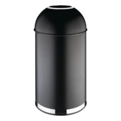 Poubelle dôme ouverte en acier noire - 40 litres - Bolero
