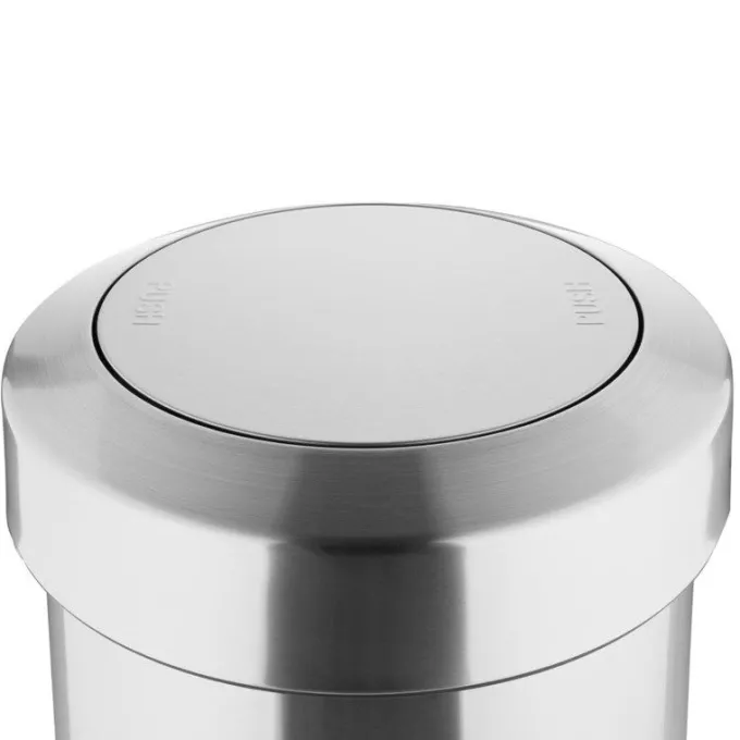Poubelle en Acier Brossé avec Couvercle Basculant 70L - Bolero