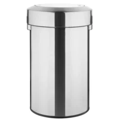 Poubelle en Acier Brossé avec Couvercle Basculant 70L - Bolero