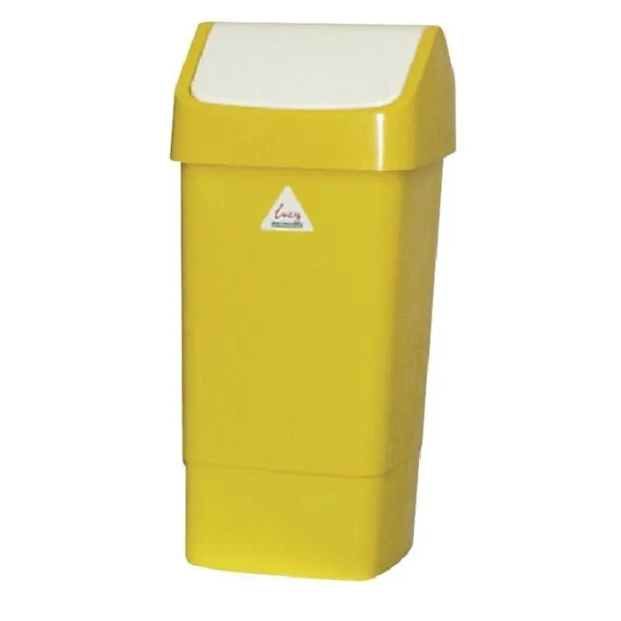 Poubelle jaune à couvercle battant 50 litres - SIR
