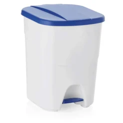 Poubelle à pédale en Polypropylène 40 L bleu L 350 mm l 385 mm H 455 mm - Was Germany