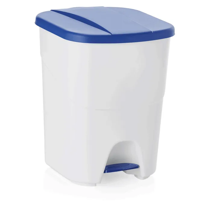 Poubelle à pédale en Polypropylène 40 L bleu L 350 mm l 385 mm H 455 mm - Was Germany