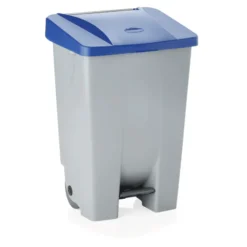 Poubelle à pédale en Polypropylène 80 L bleu L 410 mm l 500 mm H 740 mm - Was Germany