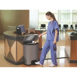 Poubelle à Pédale Frontale Inox Slim Jim Step-On 50L - Rubbermaid