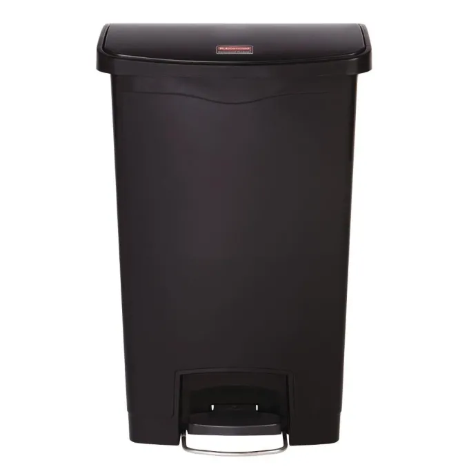 Poubelle à Pédale Frontale Noire 50L Slim - Rubbermaid