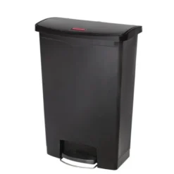 Poubelle à pédale frontale Rubbermaid Slim Jim noire 90L
