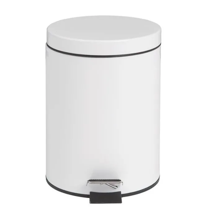 Poubelle à pédale 5 L blanche