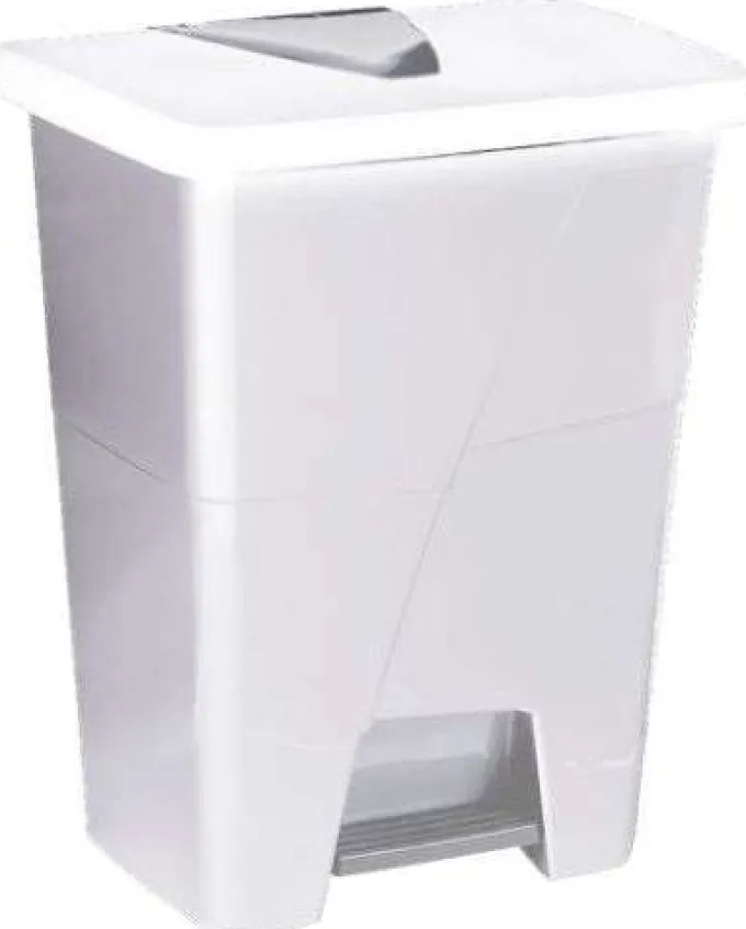 Poubelle à Pédale 45L Blanche - Colis de 5 - Tampel