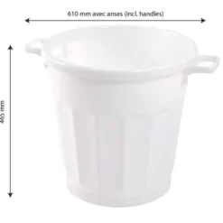 Poubelle ronde 50 L - blanc - Gilac
