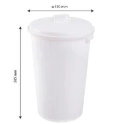 Poubelle ronde 35 L + couvercle - blanc - Gilac