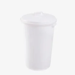 Poubelle ronde 35 L + couvercle - blanc - Gilac