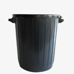 Poubelle ronde 80 L sans couvercle - noir - Gilac