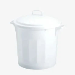Poubelle ronde tri sélectif 75 L - blanc - Gilac