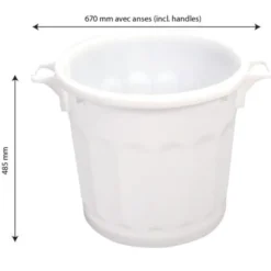 Poubelle ronde tri sélectif 75 L - blanc - Gilac