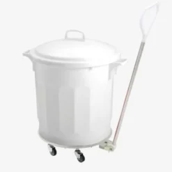 Poubelle ronde tri sélectif 75 L - blanc - Gilac