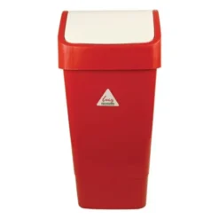 Poubelle rouge à couvercle battant SIR 50 L