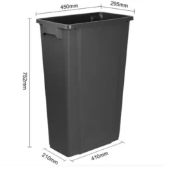 Poubelle Slim Noire 80 Litres - Jantex