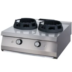 Premium Cuiseur Wok - 2 x 28,5 cm Anneaux de Cuisson - Double - Gaz - Maxima