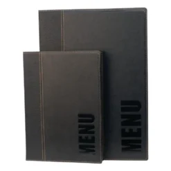 Protège-menus contemporain Securit noir -Format A5