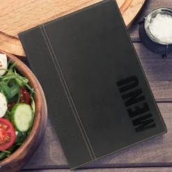Protège-menus contemporain Securit noir -Format A5