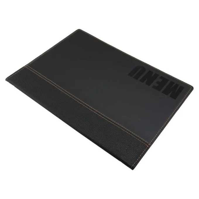 Protège-menus contemporain Securit noir - Format A4