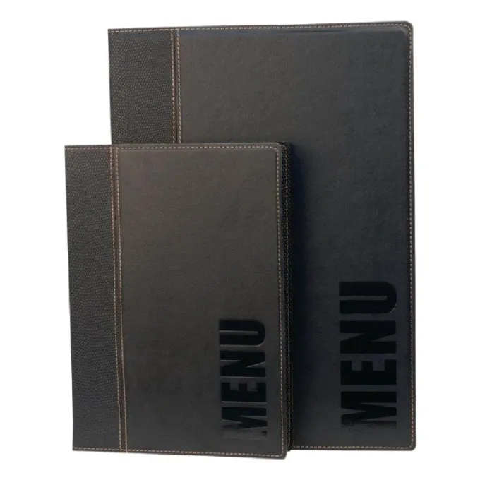 Protège-menus contemporain Securit noir - Format A4