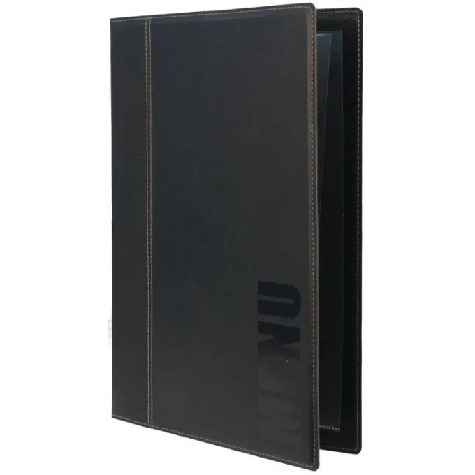 Protège-menus contemporain Securit noir - Format A4