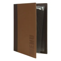 Protège-menus contemporain Securit marron clair - Format A4
