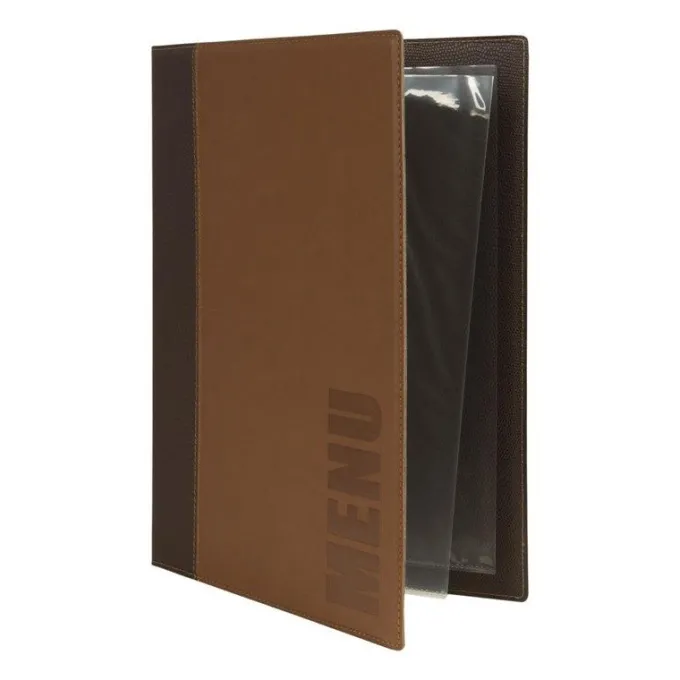Protège-menus contemporain Securit marron clair - Format A4