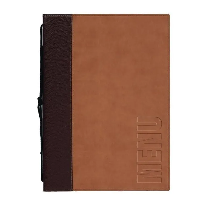 Protège-menus contemporain Securit marron clair - Format A4