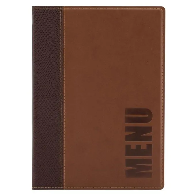 Protège-menus contemporain Securit marron clair - Format A4