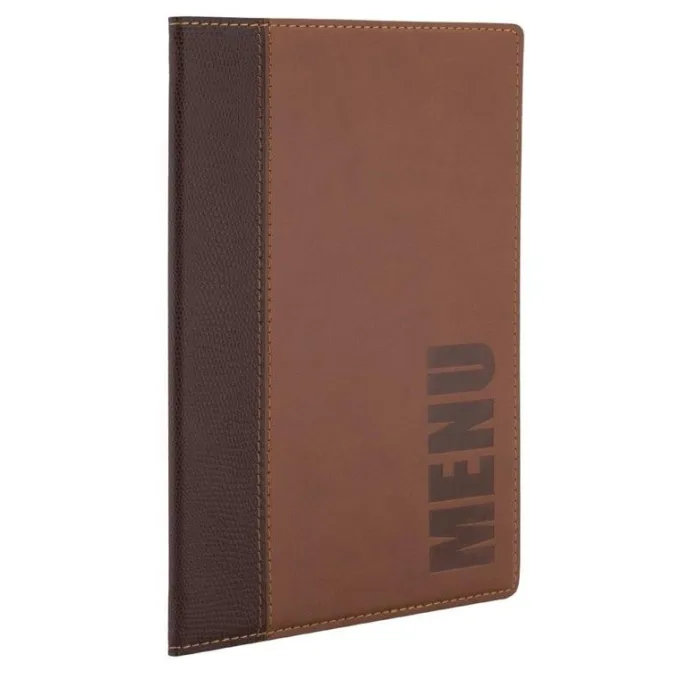 Protège-menus contemporain Securit marron clair - Format A4