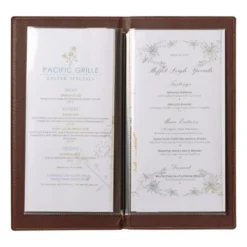 Protège-menus contemporain Securit marron clair - Format A4