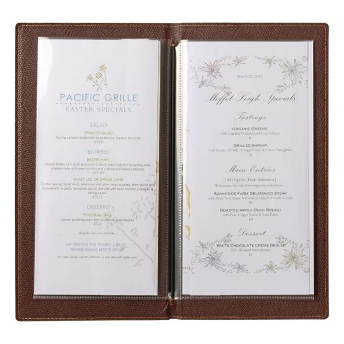 Protège-menus contemporain Securit marron clair - Format A4