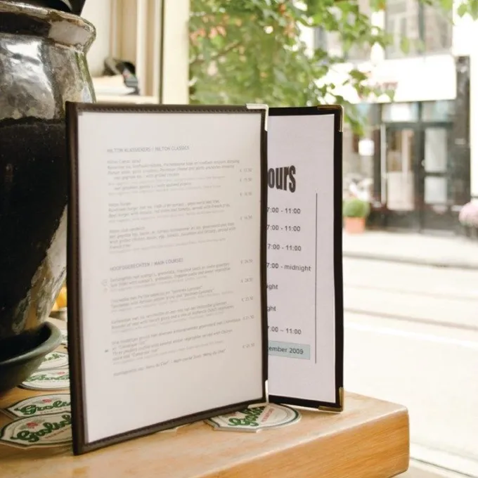Protège-Menus Crystal Format A4 Triple - Lot de 3 - Securit